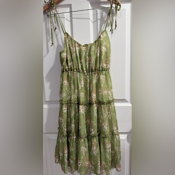 Dresses & Skirts - Floral Green Babydoll Dress Y2K Fairy